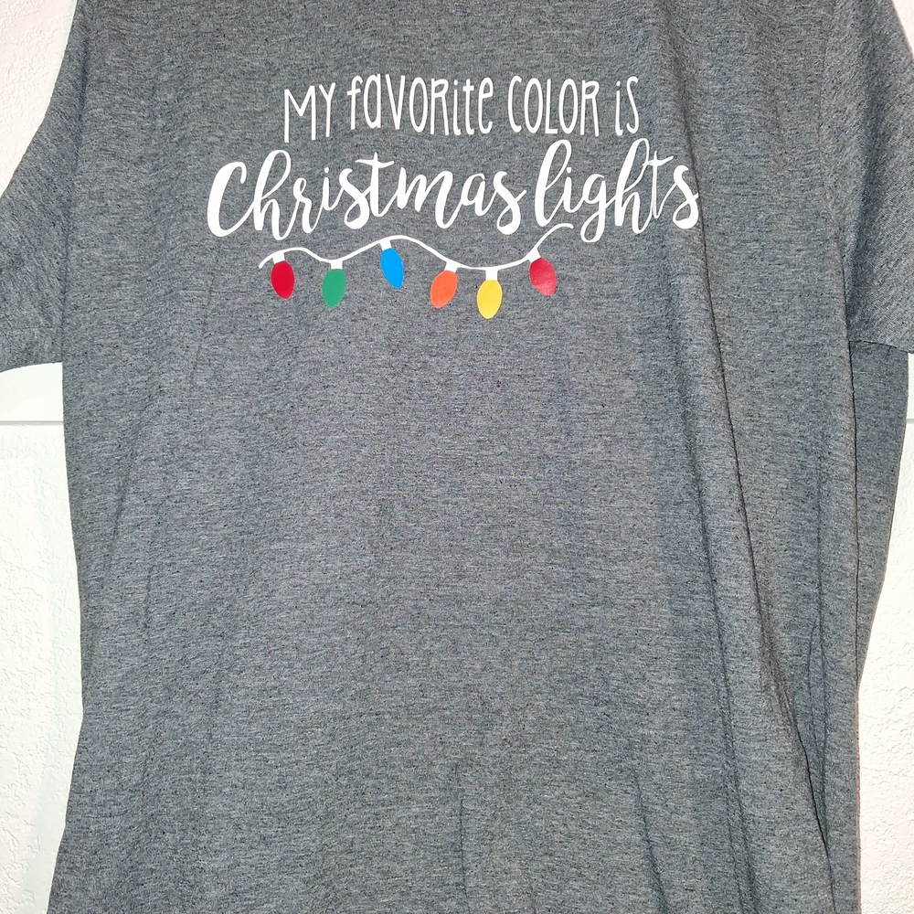 Gray Christmas Lights Graphic Tee